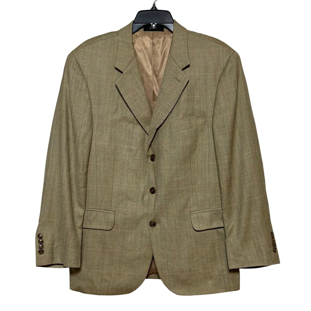 Old Money‎ Herringbone Blazer Men Size 42S Silk-Wool Quiet Luxury Minimalist